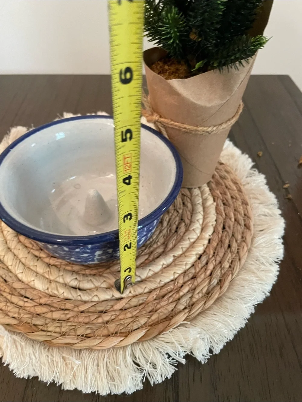 Vintage Blue and White Speckle Ceramic Bowl